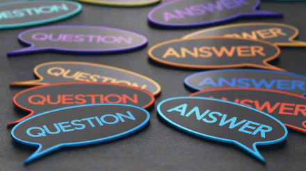 And assortment of text boxes containing the words "Question" and "Answer"